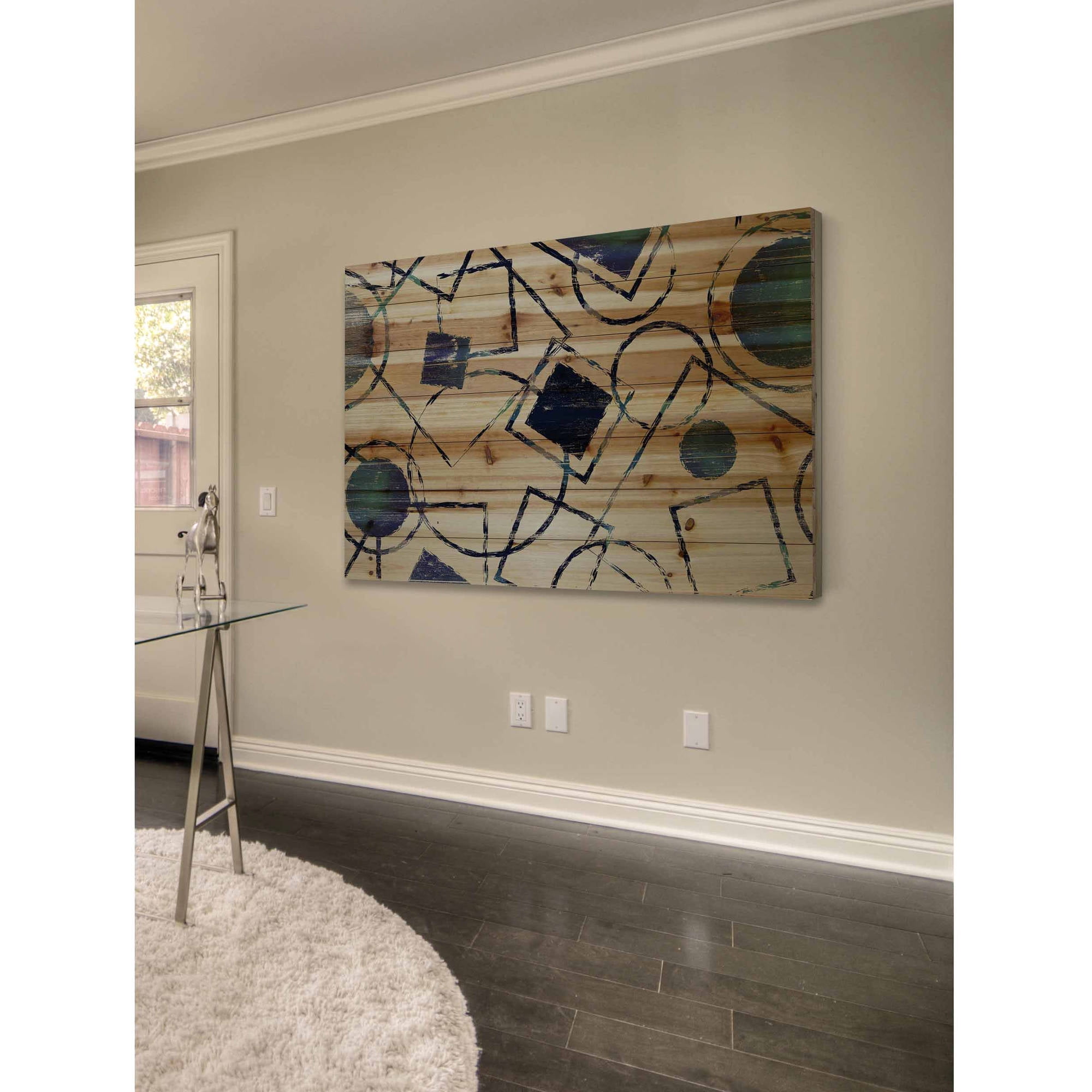 Marmont Hill - "Shape Party" Painting Print on Natural Pine Wood