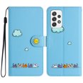 thumbnail image 2 of for Samsung Galaxy A53 5G Lovely Cartoon Pattern Wallet Flip PU Leather Case, with Wrist Strap / Credit Card Slots / Photo Slot / Cash Pocket Kickstand Cute Phone Cover for Galaxy A53 5G, Blue, 2 of 8