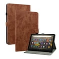 thumbnail image 7 of Allytech for Amazon Fire HD 10 & Fire HD 10 Plus (11th Generation, 2021 Release),Synthetic Leather Cover Multi-Angles Slim Folio Stand Protective Cards Slots Wallet Case, Brown, 7 of 7