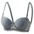 thumbnail image 2 of BiZtdJrK Underwire Push Up Bra Women Lace Patchwork Full Coverage Support Bras Adjustable Spaghetti Straps Everyday Bralettes Gray 42, 2 of 3