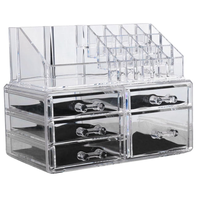 Organizador de Joyas Y Maquillaje Cosmético Organizador de Almacenamiento de Acrílico Transparente con 5 Cajones Sunnimix Organizador de maquillaje