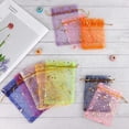 thumbnail image 2 of STONCEL 200 Pcs Moon Stars Christmas Organza Jewelry Candy Bags, 3.9x5.9 Inch Random Color Organza Favor Bags Gift Pouch with Drawstring for Wedding Halloween Party Valentine's Day, 2 of 13