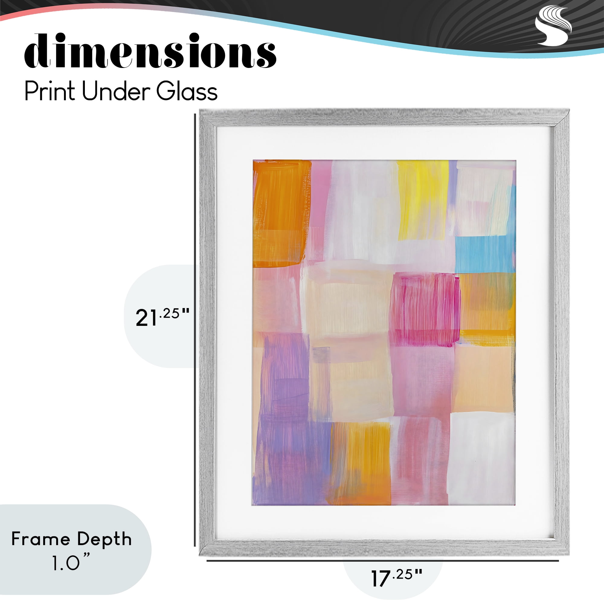 Stupell Industries Abstract Grid Brushstrokes Gray Framed Print Under Glass, design by The Prints Vibe