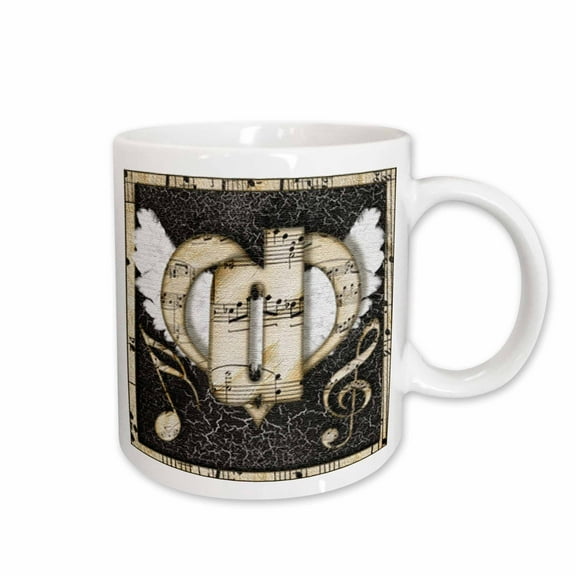 3drose, Song Angel Initial Letter D, 15oz Mug