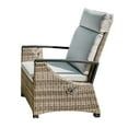 thumbnail image 2 of Benjara Foca 26 Inch Outdoor Dining Armchair, Faux Wicker, Gray, Tufted Backrest, 2 of 5