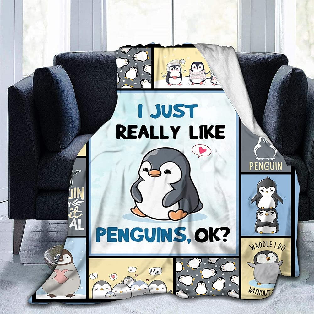 Penguin Blanket Lightweight Ultra Soft Flannel Blanket Cute Penguin Throw Blanket All Season Warm Fuzzy Cozy Plush Blankets for Sofa Bedroom Living Room Penguin B 59 x 79 Walmart