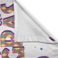 thumbnail image 3 of Ambesonne Mardi Gras Kitchen Curtains, Umbrella Stars Fun, 55"x39", Purple Yellow Green, 3 of 3