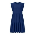 thumbnail image 6 of Sevevn Women's Solid Short Sleeve Round Neck Sexy Elegant Club Party Tunic Mini Dresses Casual Vacation Dress Summer Gift Blue XXL, 6 of 8