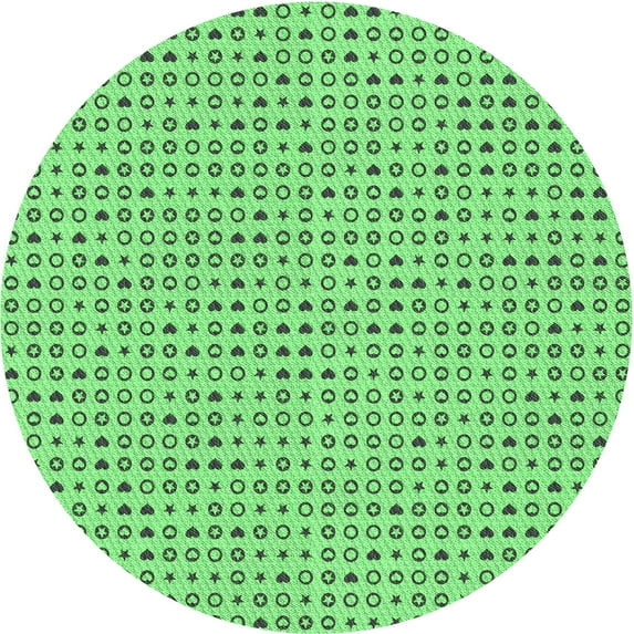 Ahgly Company Indoor Round Patterned Stoplight Go Green Area Rugs, 6' Round