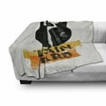 thumbnail image 3 of Fitness Soft Flannel Fleece Blanket, Aged Damaged Display Kettlebell Muscular Athletic Man Silhouette Train Hard, Cozy Plush for Indoor and Outdoor Use, 50" x 60", Orange Black White, by Ambesonne, 3 of 6