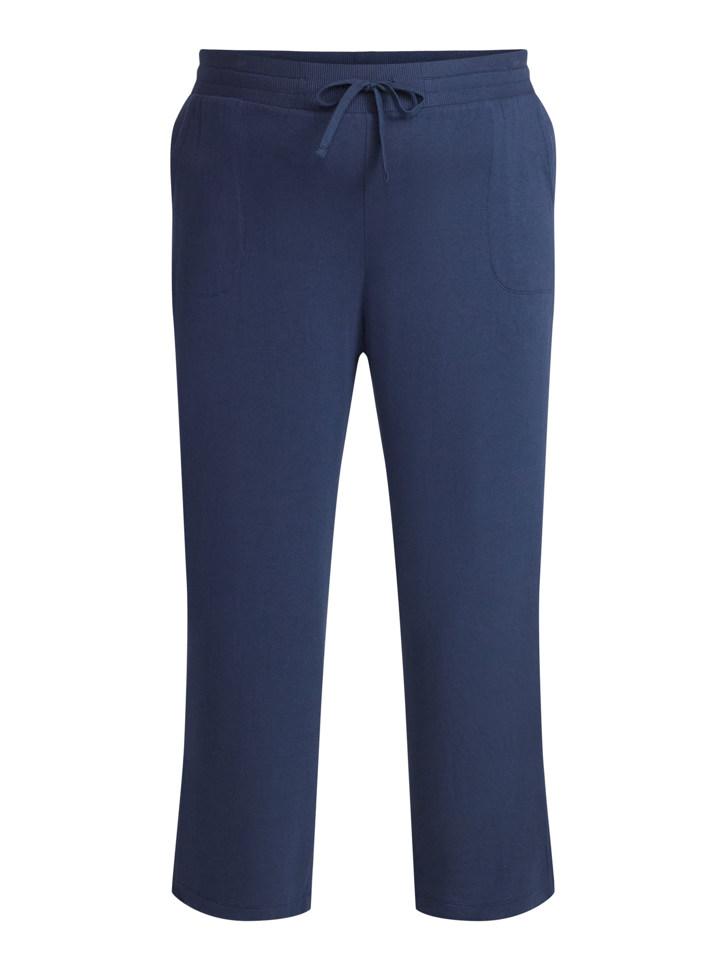 Terra & Sky Women's Plus Size Knit Wide Leg Pants, 28" Inseam, Sizes 0X-5X