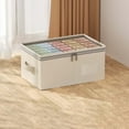 thumbnail image 4 of Large Clear Storage Box with Double Zipper - Thickened Fabric Wardrobe Organizer for Clothes, Bedding & Home Organization, Transparent Visible Design, 4 of 6