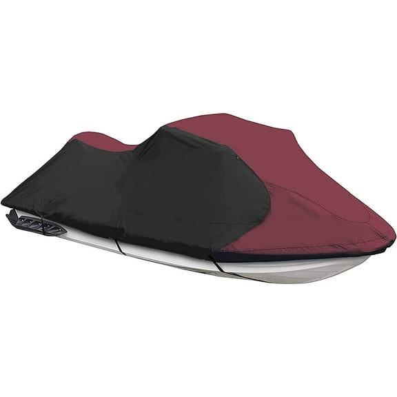 EPOTOOR Watercraft Jet Ski Cover Burgundy / Black Replacement for Watercraft Jetski Stand - Up