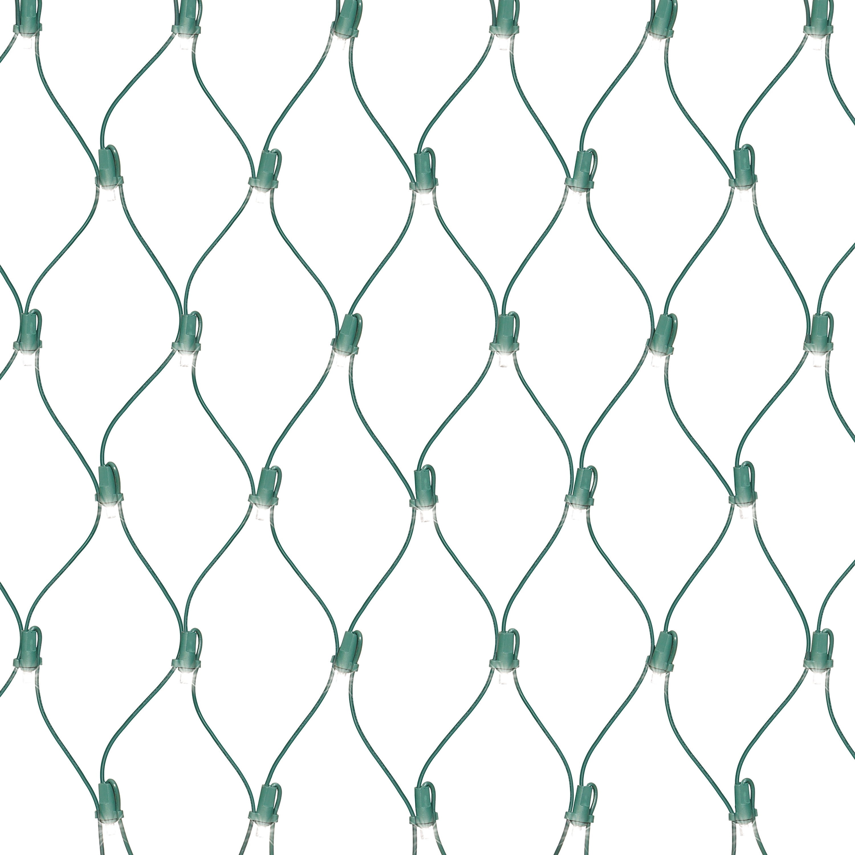 Indoor/Outdoor 160-Count LED 8-Function Sync Christmas Net Lights, Cool White, Green Wire, 6' x 4', by Holiday Time