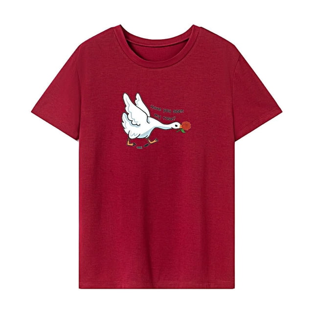 Camiseta de verano para mujer, ropa de calle suave, Tops simples de verano para acampar en la calle M