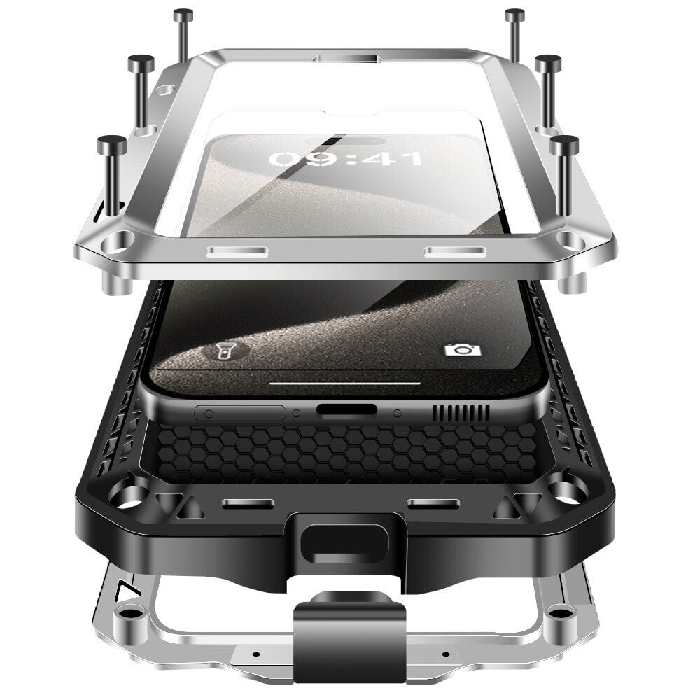 AICase 360 Full Body Protective Back Cover Cell Phone Case for Apple iPhone 15 Pro Max, Black