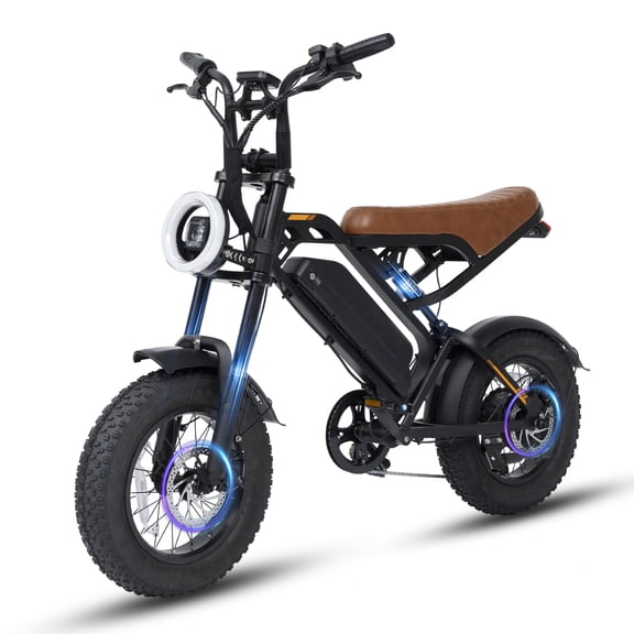 Electric Bike for Adults, 1500W Peak Motor, Max Speed 29MPH&Up to 40-60Miles,48V/15.6Ah Battery,16" Off-Road Fat Tire EBike, All Terrain for Mountains, Snow, Sand, Road,UL 2849