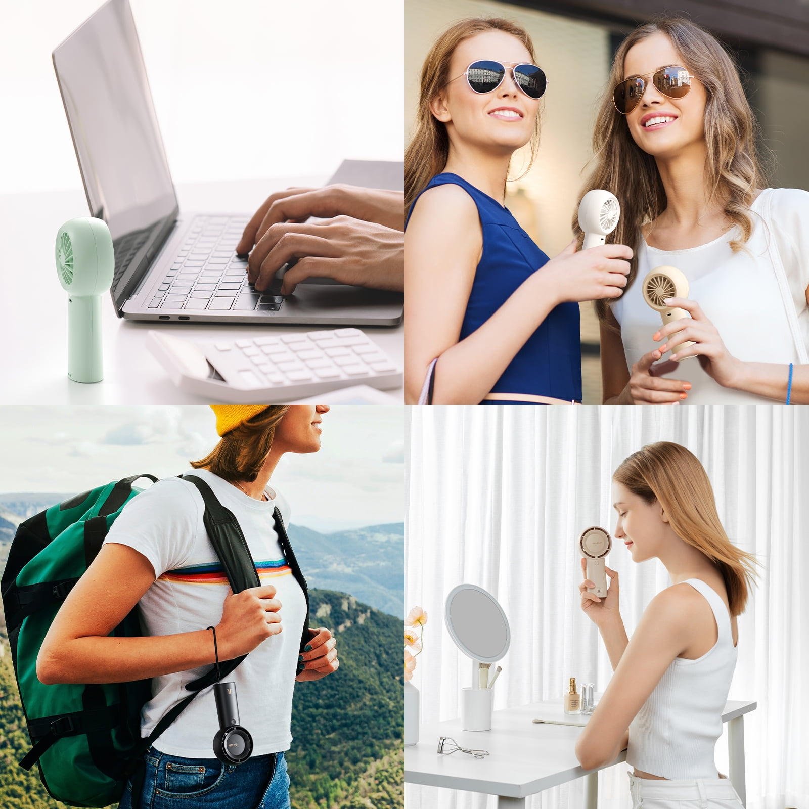 JISULIFE Turbo Fan-Sized Portable Fan & 18H Runtime 6000mAh USB Rechargeable Fan with 5 Wind Modes for All Occasions