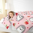 thumbnail image 4 of Castle Fairy Cute Hedgehog Girl 2pcs Bedding Comforter Set,Red Strawberry Twin Comforter Sets,Polka Dots Breathable Bedding Set,Ultra Soft Home Decor, 4 of 8
