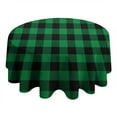 thumbnail image 4 of Buffalo Plaid Green Black Round Table Cloth,Wrinkle Resistant Table Cover with Polyester,Waterproof Reusable Tableclothes for Home Decor Summer Spring Picnic Dining Holiday (Round,60x60inch), 4 of 6