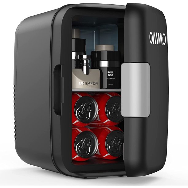 OMMO Mini Fridge, 6 L/8 Can Portable Fridge, Cooler and Warmer Compact