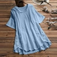 thumbnail image 3 of Summer Tops for Women Dry Tech Shirts Women Fit T Shirts Pack Shirt Tee Womens Long Sleeve Cold Gear Long Sleeve Heat Tee Shirt T for Sports Womens Foil Top Fl Light Blue 3XL, 3 of 3