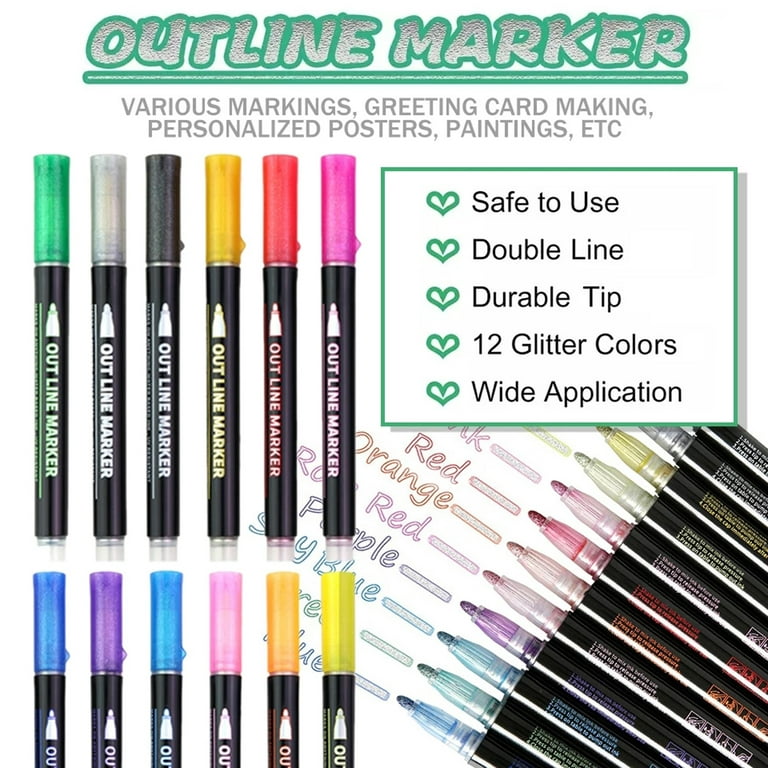 Wholesale Markers 8/Double Line Outline Art Marker Pen DIY Graffiti Outline  Marker Pen Highlighter Scrapbook Bullet Diary Poster Card 230214 From  Ping10, $8