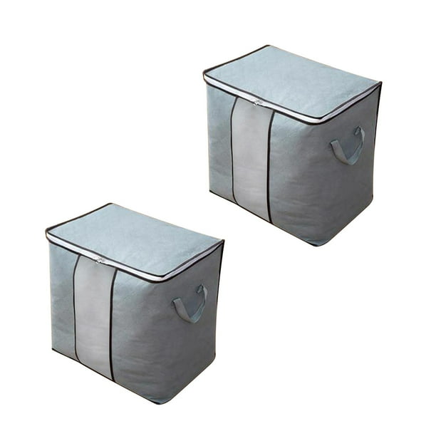 Fiudx Bolsas de Almacenamiento Grandes, Asas Suaves Reforzadas, Cierre de Doble Cremallera, Tejido de Tres Capas Sin Olor, Diseño Plegable Multifuncional, para Dormitorio, Ático o Sótano, Juego de 2