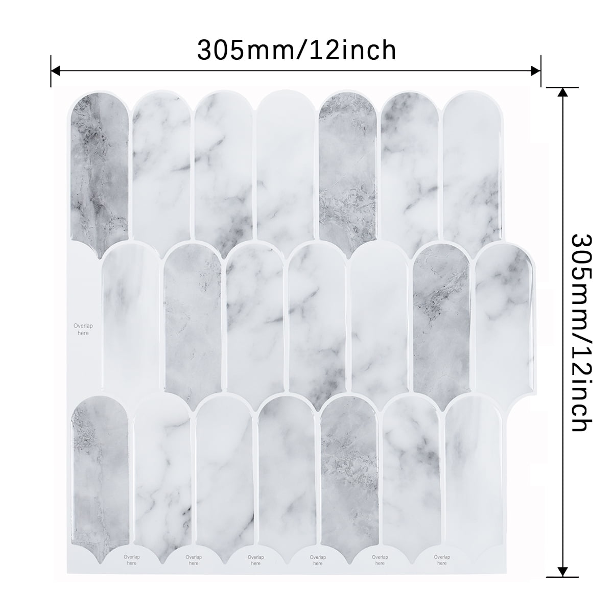 FLOLEOPA 12 x 12 Inch Heavy-Duty Peel and Stick Backsplash, Self-Adhesive Wall Tiles for Kitchen Bathroom Decor, 20-Pack