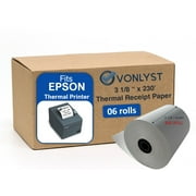 Vonlyst Receipt Paper 3 1/8 x 230 for Epson Thermal Printer 06 Rolls