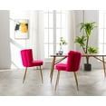 thumbnail image 5 of Guyou Velvet Dining Chair Set of 2, Modern Upholstered Side Chairs Accent Chair with Back and Metal Legs for Dining Room Living Room Bedroom, Rose, 5 of 13