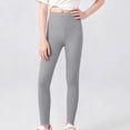 thumbnail image 2 of IFNWSV Girls Yoga Pants Solid High Waisted Stretchy Slim Fit Ankle Length Tights for Active Everyday Wear Gray 5-6 Years, 2 of 5