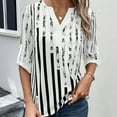 thumbnail image 6 of ICHUANYI Ladies Casual Summer New Dual-patch Collision Color Five-minute Sleeve Shirt Womens Tops Short Sleeve V Neck Tops Shirts, 6 of 6