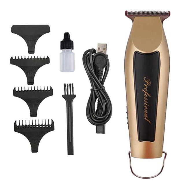 Portátil Hombres ámbrico de 2 velocidades USB Recargable Eléctrico Barbero Corta de cabello de corte Corta de barba con do negro mejorado Baoblaze Cortadora de pelo eléctrica USB para hombres