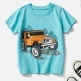 thumbnail image 2 of T Shirts for Boys Cartoon Car Print Casual T Shirt for Kids Toddler Boys Summer Short Sleeve Causal Top Kids Shirts Light Blue 3 Years-4 Years, 2 of 7