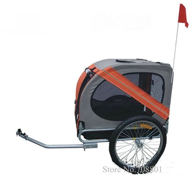 20 Inch Inflatable Wheel Pet Bike Trailer, Aluminum Rim Wheels And Steel Frame Bicycle Cart Dog Carrier ShopWise Round