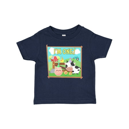 

Inktastic I m One! Farm Animals Wearing Birthday Party Hats Gift Baby Boy or Baby Girl T-Shirt