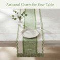 thumbnail image 5 of Table Runner for Kitchen Decor Birthday Decorations, Long Kitchen Runner with Tassel for Kitchen and Dining Table Decoration Green 11.8x63inch, 5 of 6