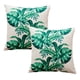 thumbnail image 1 of 2 fundas de cojín de sofá de algodón y cáñamo, funda de almohada con estampado de hojas de selva tropical, funda de cojín de coche, 1 of 5