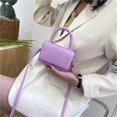 thumbnail image 3 of Bolsa Mini bolso de hombro de piel de cocodrilo para mujer, bolso cruzado con cadena acrílica (púrpura) JShteea Para Estrenar, 3 of 9