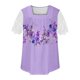 thumbnail image 4 of Camisas de Mujer Casual Impreso Cuello Redondo Manga Corta, Camisa Casual para Uso Diario Y de Fiesta, 4 of 5