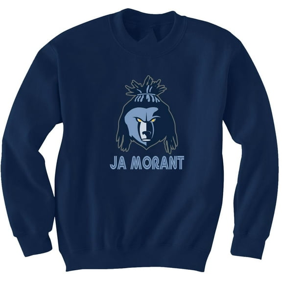 Ja Morant Grizzlies The Hair UP Crew Neck Sweatshirt Men Long Sleeve Blue