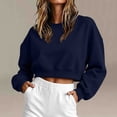 thumbnail image 2 of fatyb Cropped Sweatshirts for Women Long Sleeve Crewneck Pullover Tops Casual Plain Womens Sweatshirts, 2 of 5