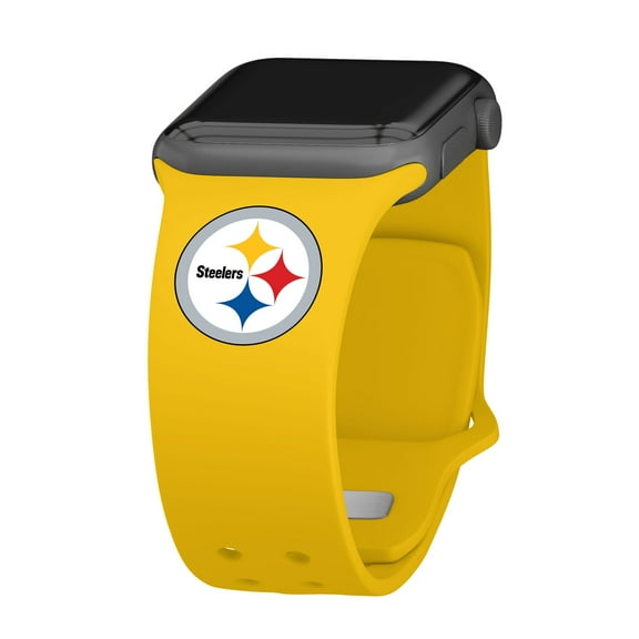 Yellow Pittsburgh Steelers Logo Silicone Apple Watch Band