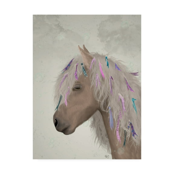 Trademark Fine Art 'Horse Beige with Ribbons' Canvas Art by Fab Funky