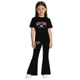 thumbnail image 3 of Kiijoy Big Girls Outfits New York Print Short Sleeve T Shirt Flared Pants Set, Sizes 9-10, 3 of 3