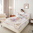 thumbnail image 3 of Erosebridal Boys Girls Purple White Roses Bed Sheets 4pcs,Romantic Flowers King Sheets For Teens Adults, 3 of 5