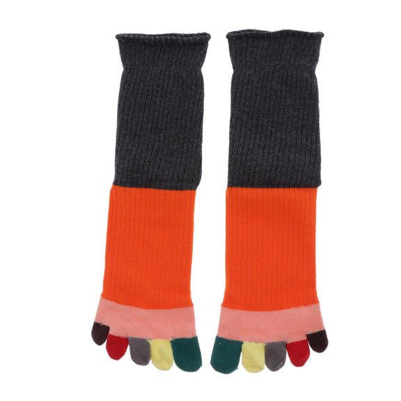 Yunhgft Men's Mid Top Socks - Separated Toe Socks - Comfortable Breathable Cotton 5-Sock Dark Gray
