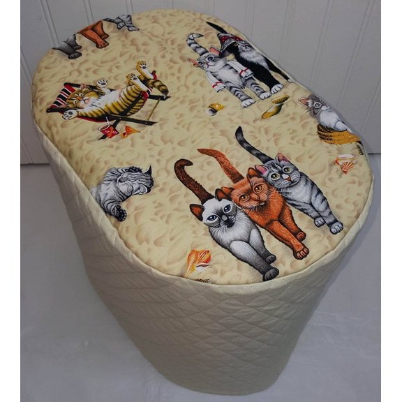 Beach Cats Food Processor Cover by Penny's Needful Things (Large, Cream)