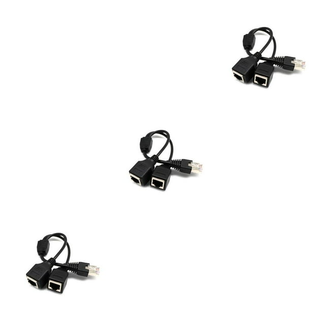 Wisewang Cable Splitter Male to Female Quick Connection Fast Transmission Adapter Network Converter Convenience Computer Supply black 3Set